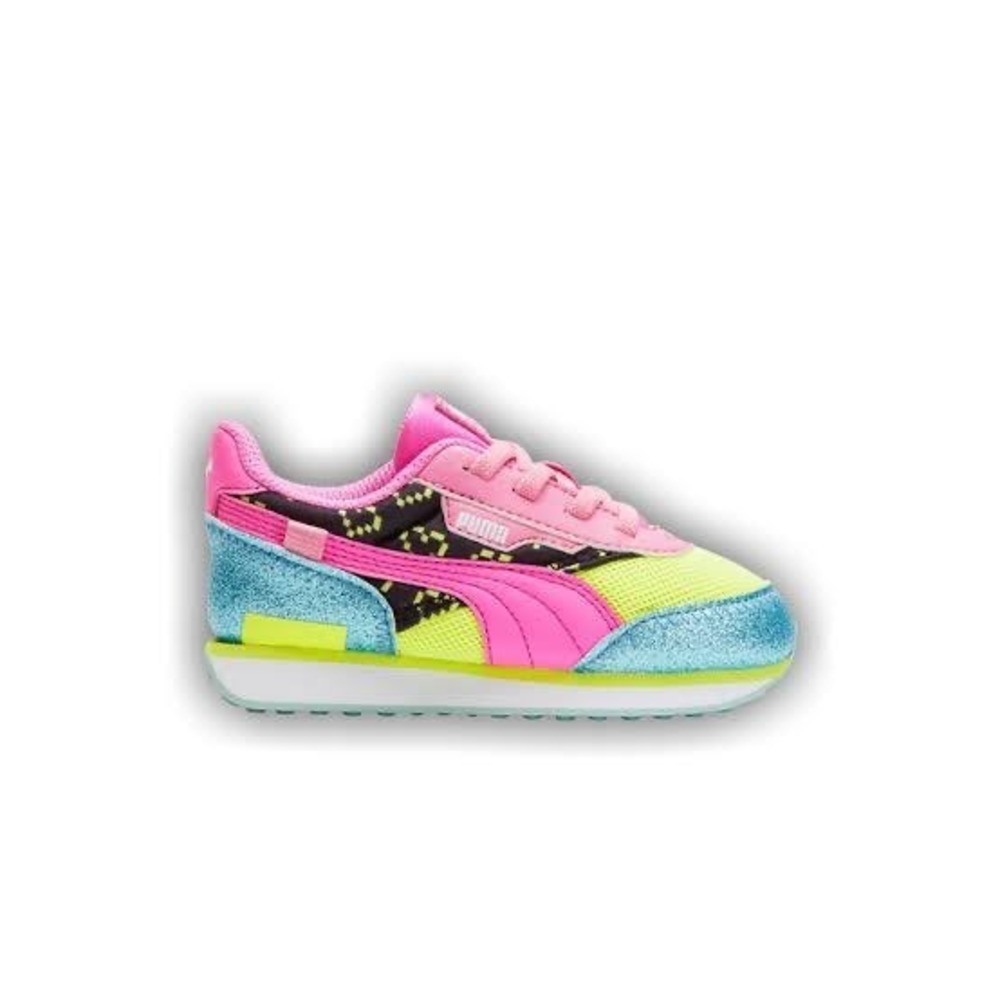 Puma L.O.L.Future Rider Toddler Sneakers Pink Neon Yellow Glitter 7C 385085-01